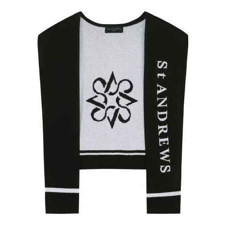 여성 배색 심볼 가디건 숄