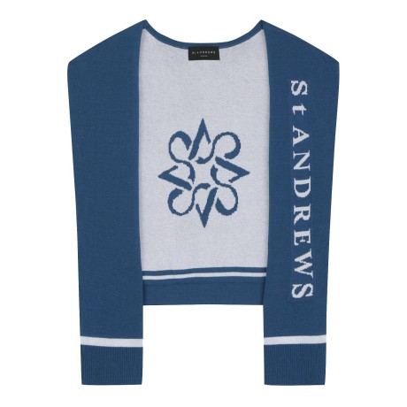 여성 배색 심볼 가디건 숄