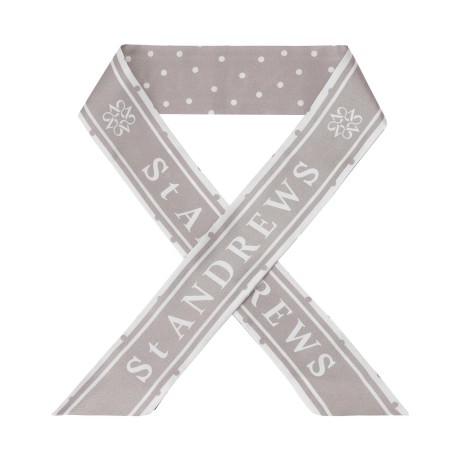 여성 로고 도트 리버서블 실크 트윌리