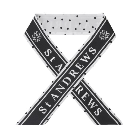 여성 로고 도트 리버서블 실크 트윌리