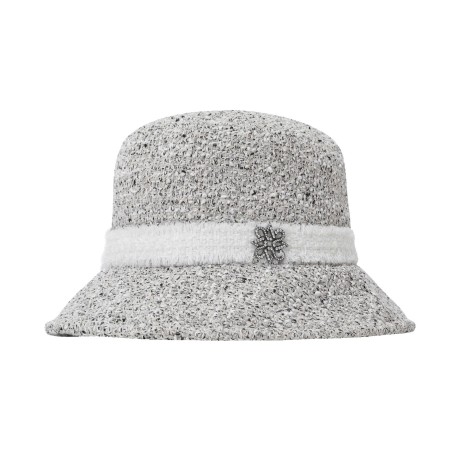 여성 프레이드 별 심볼 트위드 버킷햇