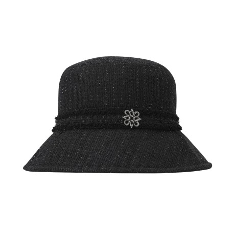 여성 프레이드 별 심볼 트위드 버킷햇