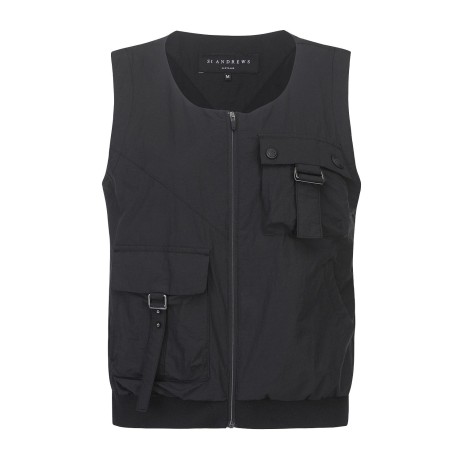 여성 스트랩 포켓 집업 베스트