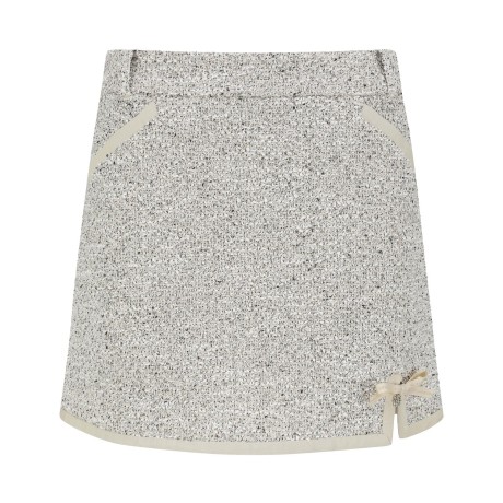 여성 리본 부클 트위드 스커트