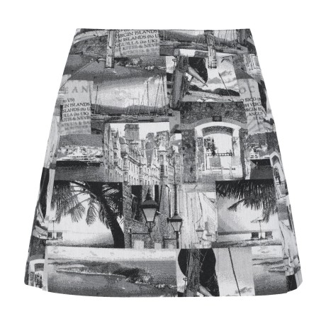 여성 모노 자카드 플리츠 스커트