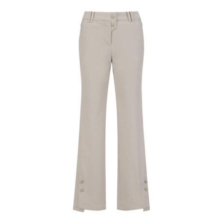 여성 로고 버튼 스트랩 부츠컷 팬츠