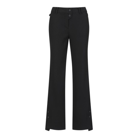 여성 로고 버튼 스트랩 부츠컷 팬츠