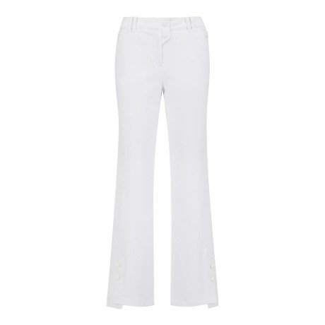 여성 로고 버튼 스트랩 부츠컷 팬츠