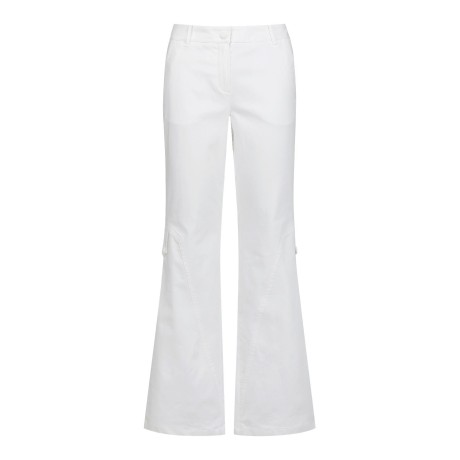 여성 버튼 탭 부츠컷 팬츠