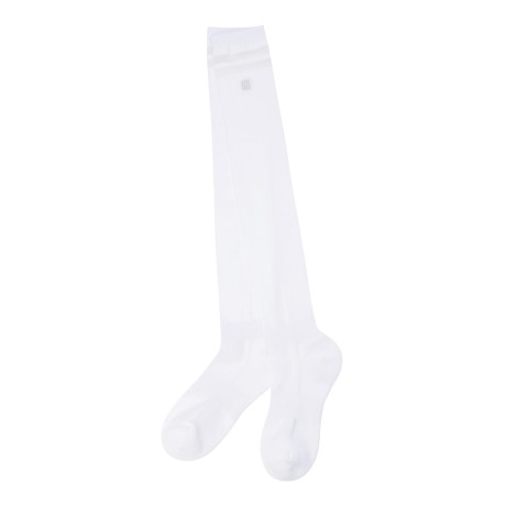 여성 심볼 메쉬 스트라이프 니하이 삭스