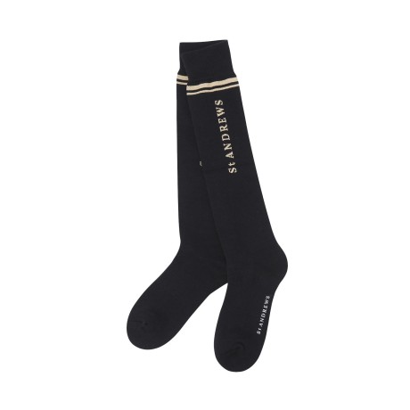 여성 글리터 로고 라인 니삭스