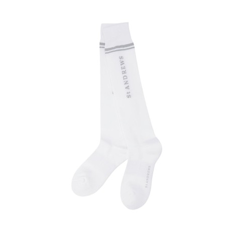 여성 글리터 로고 라인 니삭스