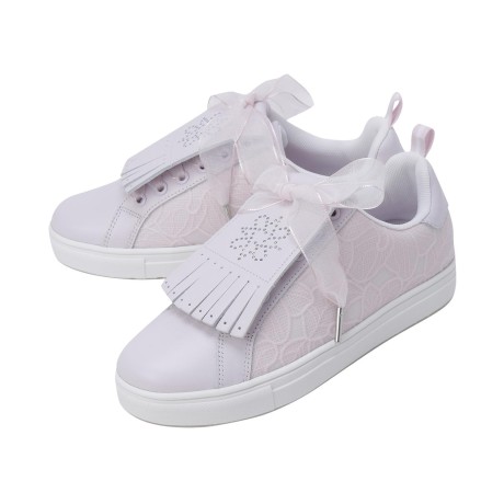 여성 플로럴 믹스 별 심볼 리본 골프화