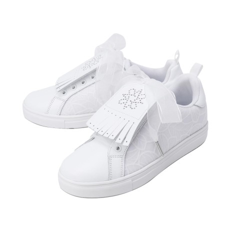 여성 플로럴 믹스 별 심볼 리본 골프화