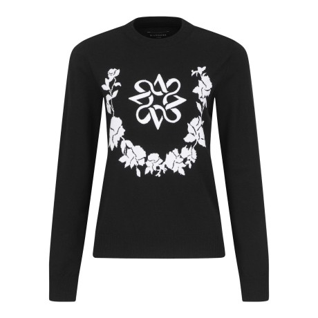 여성 심볼 부클 플라워 인타샤 니트