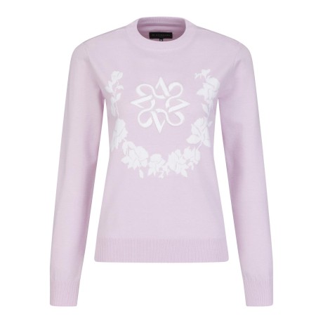 여성 심볼 부클 플라워 인타샤 니트