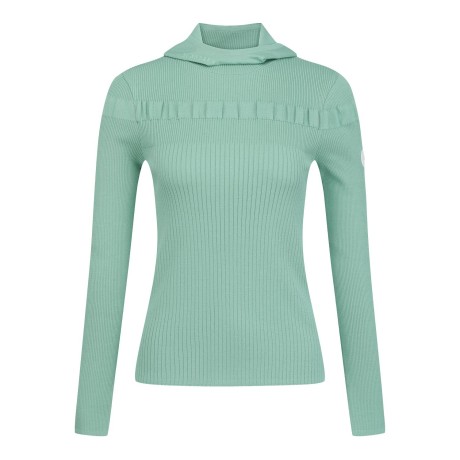 [ONLY BUCKET] 여성 셔링 라인 후드 긴팔 니트