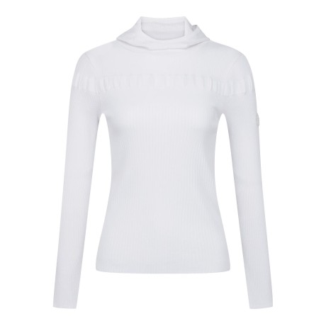 [ONLY BUCKET] 여성 셔링 라인 후드 긴팔 니트