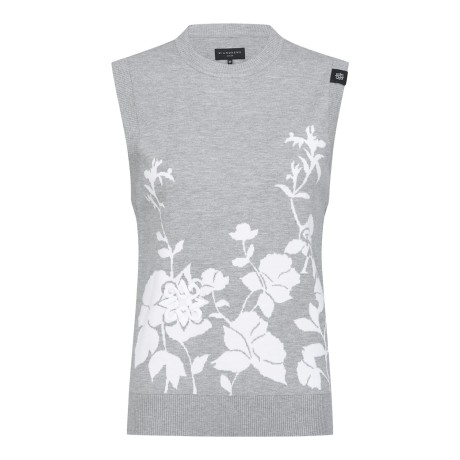 여성 별 심볼 플로럴 니트 베스트