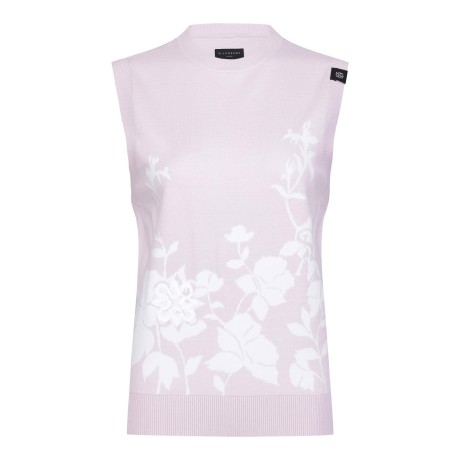 여성 별 심볼 플로럴 니트 베스트