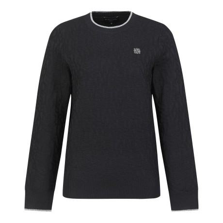 여성 엠보 로고 패턴 긴팔 니트