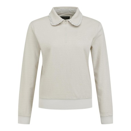 여성 별 심볼 프릴 칼라 긴팔 티셔츠