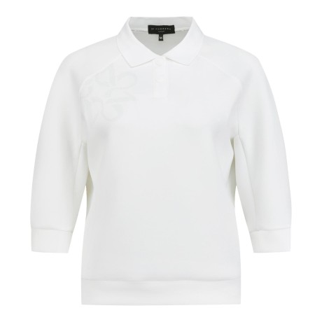 [ONLY BUCKET] 여성 메쉬 라인 로고 칼라 스웨트셔츠