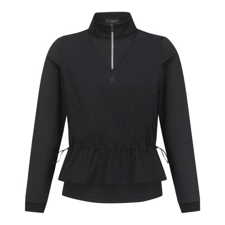 여성 우븐 베스트 레이어 하프 집업 긴팔티셔츠