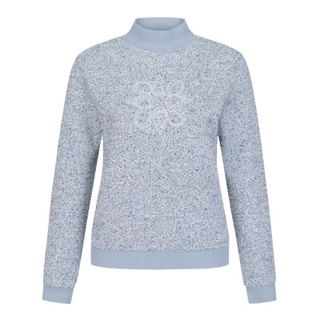 여성 별 심볼 부클 트위드 긴팔 티셔츠