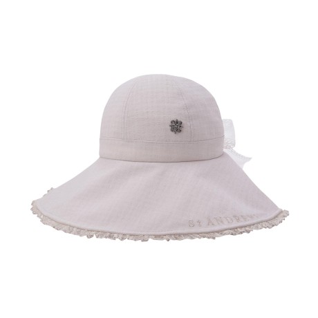 여성 별 심볼 자수 로고 리본 레이스 버킷햇