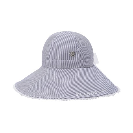 여성 별 심볼 자수 로고 리본 레이스 버킷햇