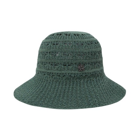 여성 로고 리본 크로쉐 라피아 햇