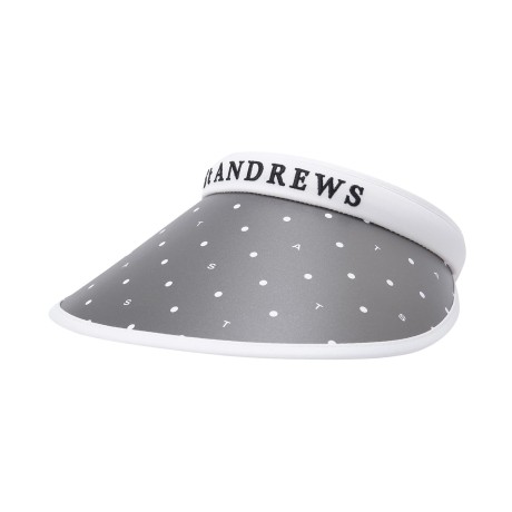 여성 로고 도트 와이드 챙 썬바이저