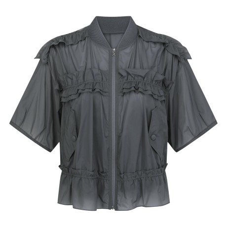 여성 프릴 라인 집업 반팔 점퍼