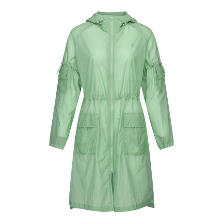 여성 스트링 후드 시어 롱 점퍼