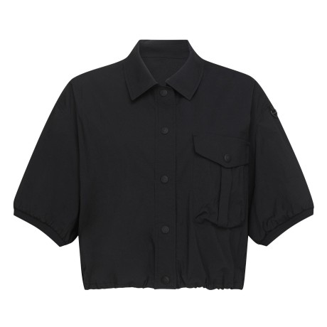 여성 플랩 포켓 스트링 루즈 점퍼