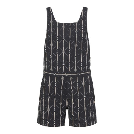 여성 심볼 스트라이프 점프수트