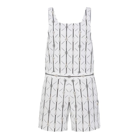 여성 심볼 스트라이프 점프수트