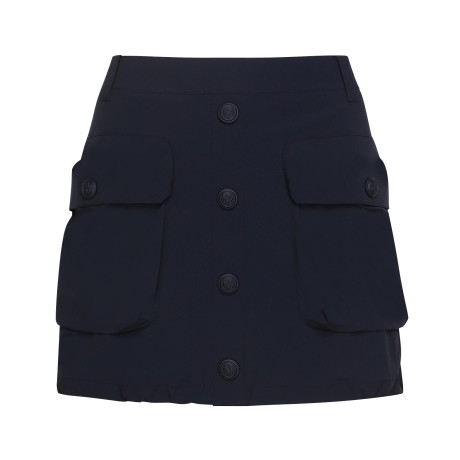 여성 빅 플랩 포켓 스트링 큐롯 스커트