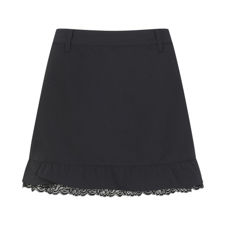 여성 조직감 레이스 헴 스커트