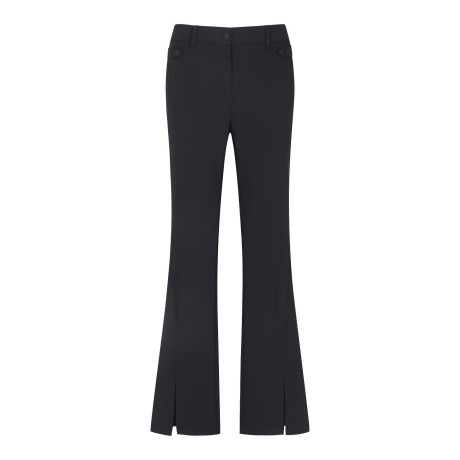 여성 심볼 버튼 탭 슬릿 헴 팬츠