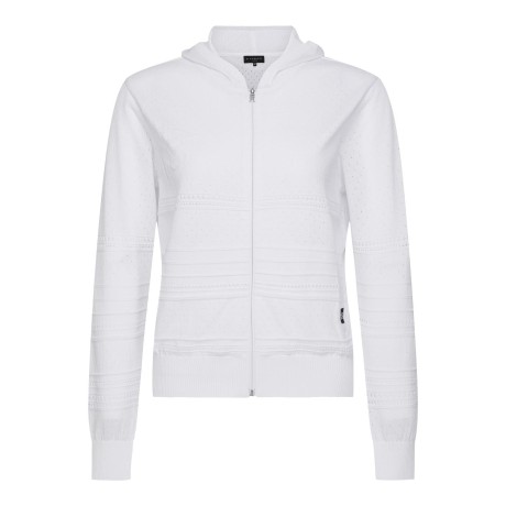 여성 별 심볼 타공 후드 집업 니트 가디건