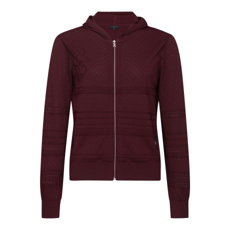 여성 별 심볼 타공 후드 집업 니트 가디건