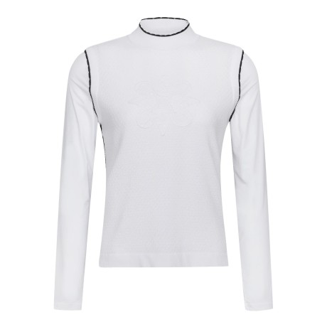 여성 별 심볼 냉감 슬리브 조직감 니트