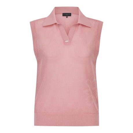 여성 별 심볼 오픈 칼라 니트 베스트