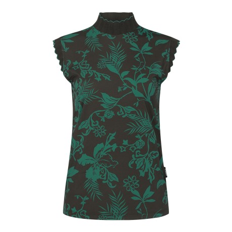 여성 플로럴 프린팅 냉감 슬리브리스 탑