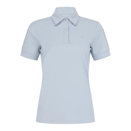 여성 웨이브 라인 칼라 반팔 티셔츠