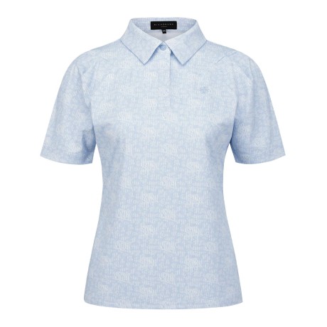 여성 퍼프 슬리브 칼라 반팔 티셔츠