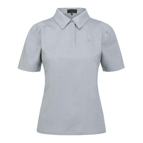 여성 퍼프 슬리브 칼라 반팔 티셔츠