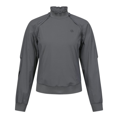 여성 별 심볼 하이넥 반팔 티셔츠 & 탈착 볼레로